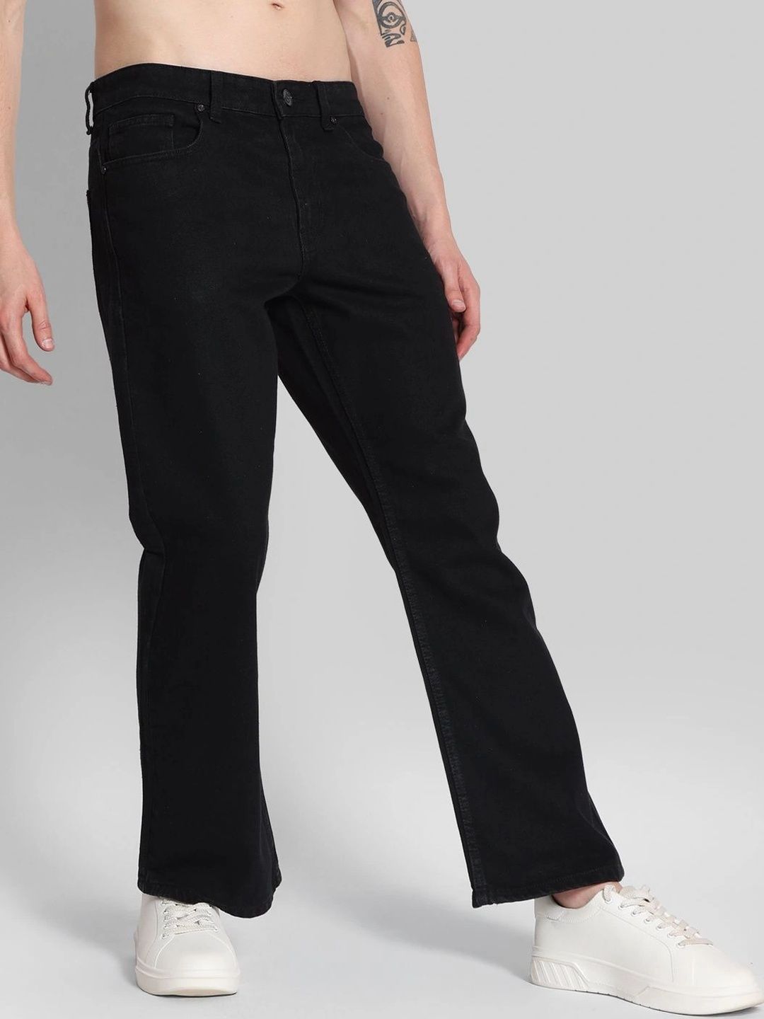 Men Relaxed Fit Jeans Bene Kleed Men Black Relaxed Fit Mid Rise washed Jeans