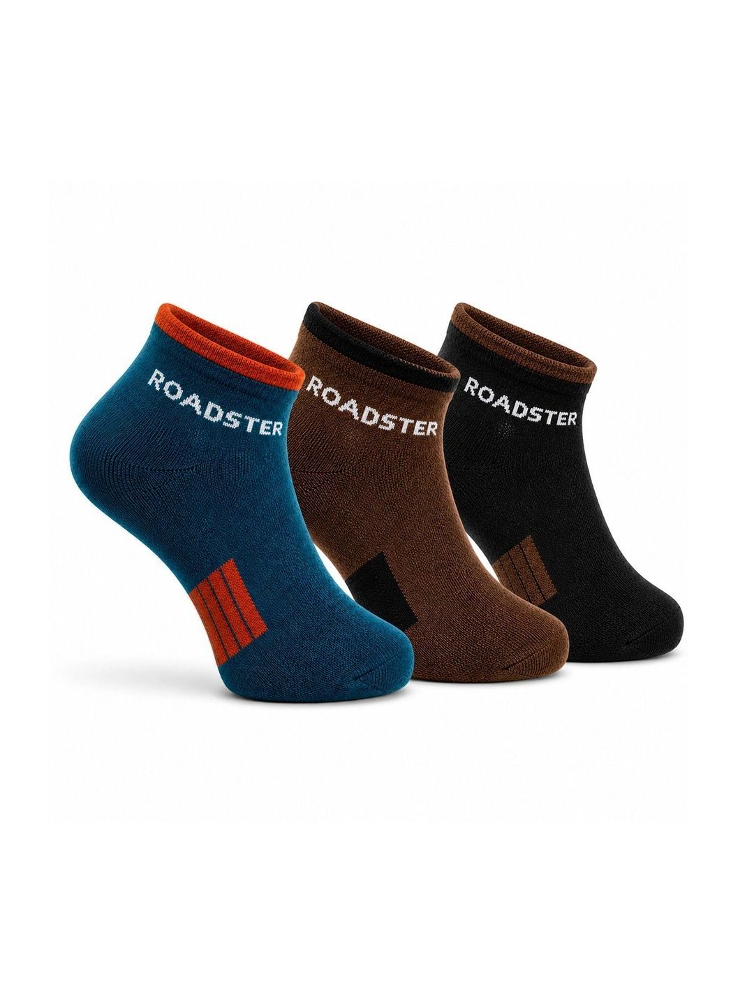 Roadster Men Pack of 3 Cotton Colourblocked Above Ankle Socks