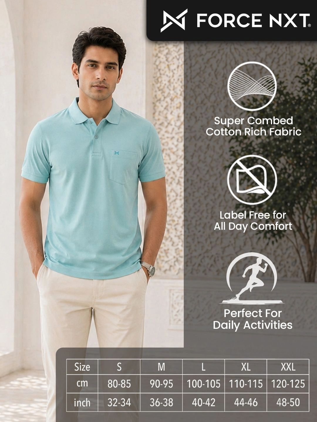 Force NXT Men Polo Collar Pockets T-shirt