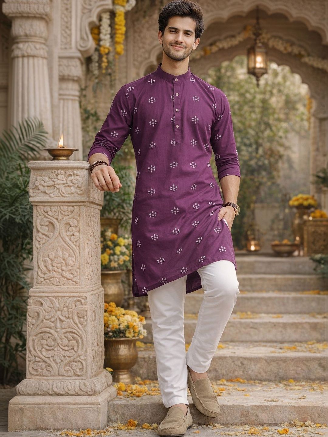 Anouk Men Floral Printed Indie Florals Kurta