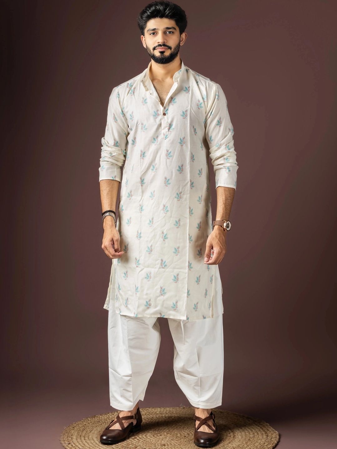 Anouk Men Floral Printed Kurta