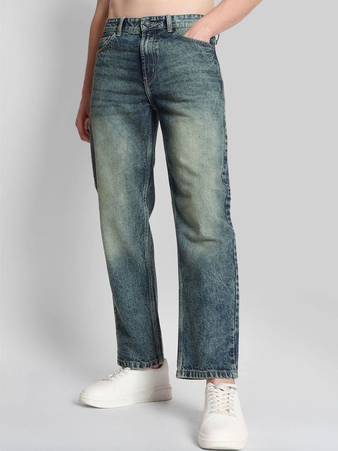 Men Relaxed Fit Jeans Bene Kleed Men Blue Relaxed Fit Mid-Rise Denim Jeans
