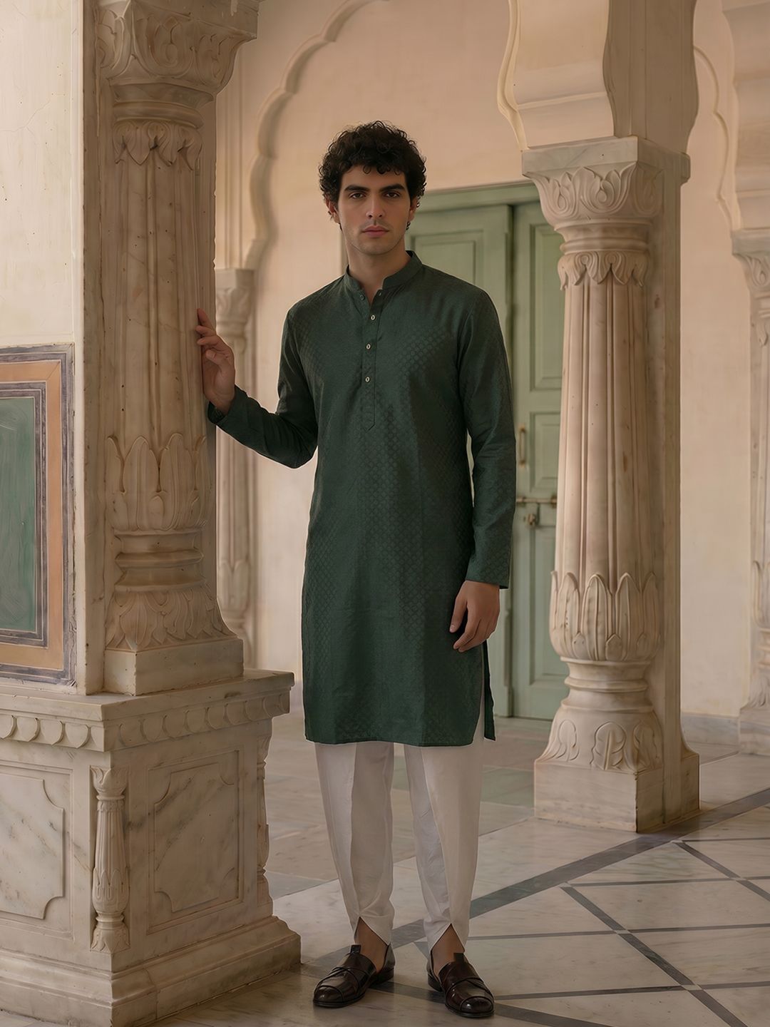Anouk Self Design Textured Kurta