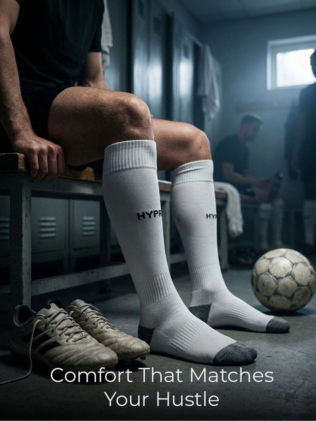 HYPR FIT Men Pack of 1 White Cotton Anti-Odour Cushioned Fit Socks