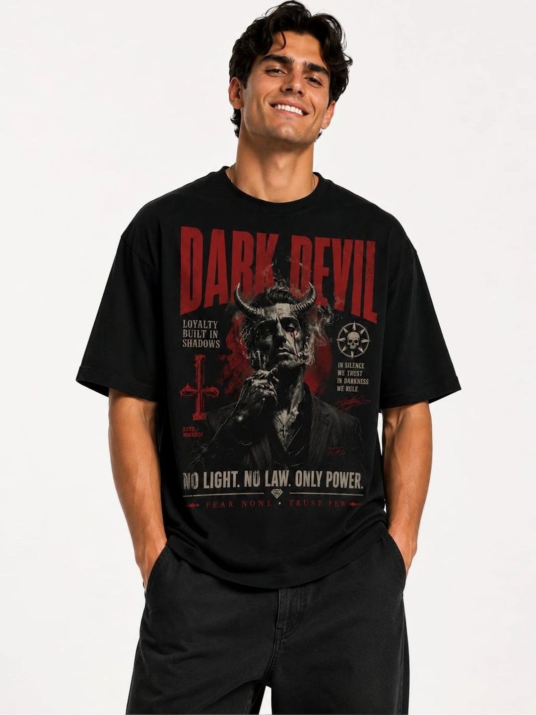 DARK DEVIL Men Printed T-shirt