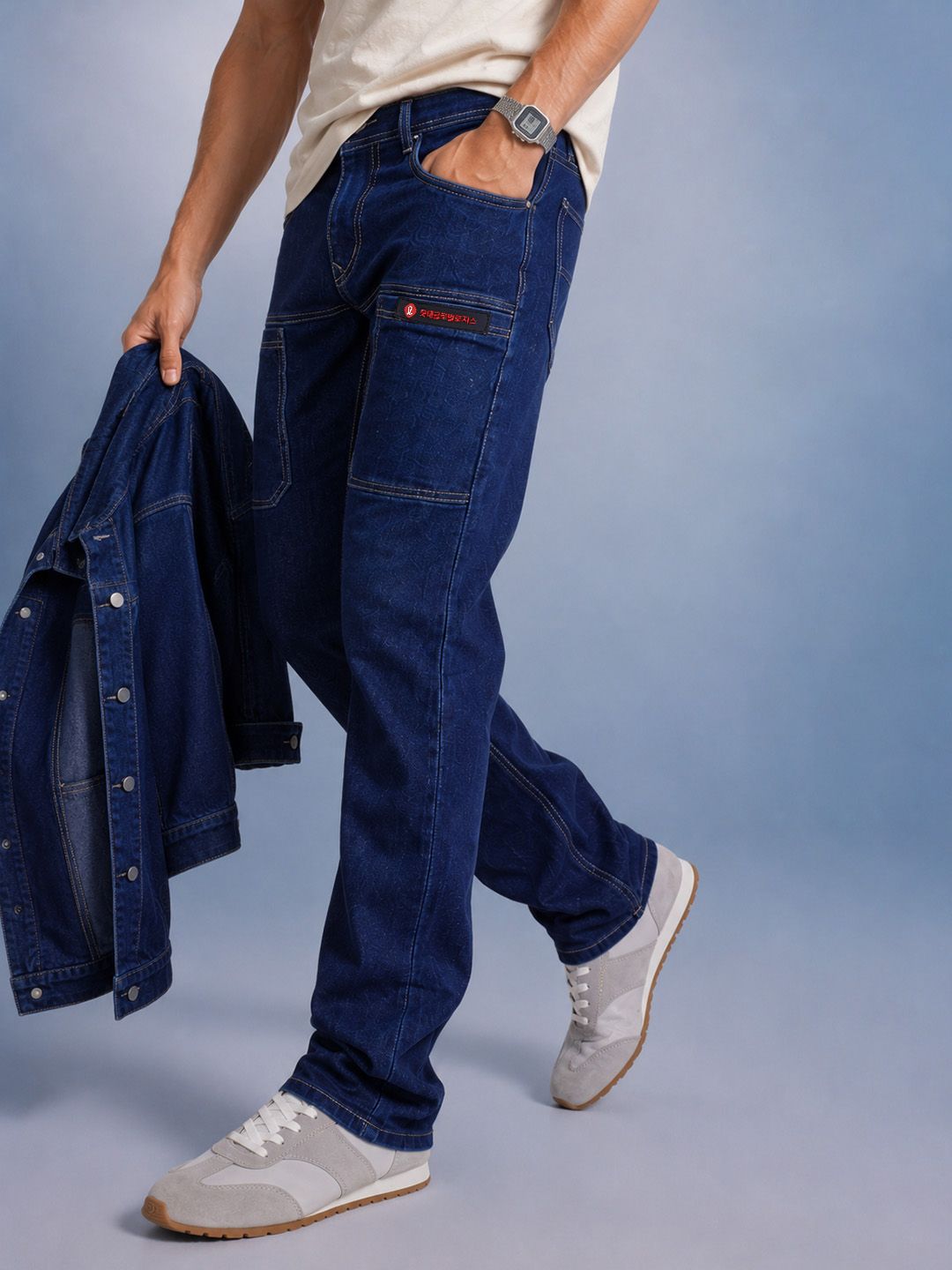 Mast & Harbour Men Straight Fit Pure Cotton Jeans