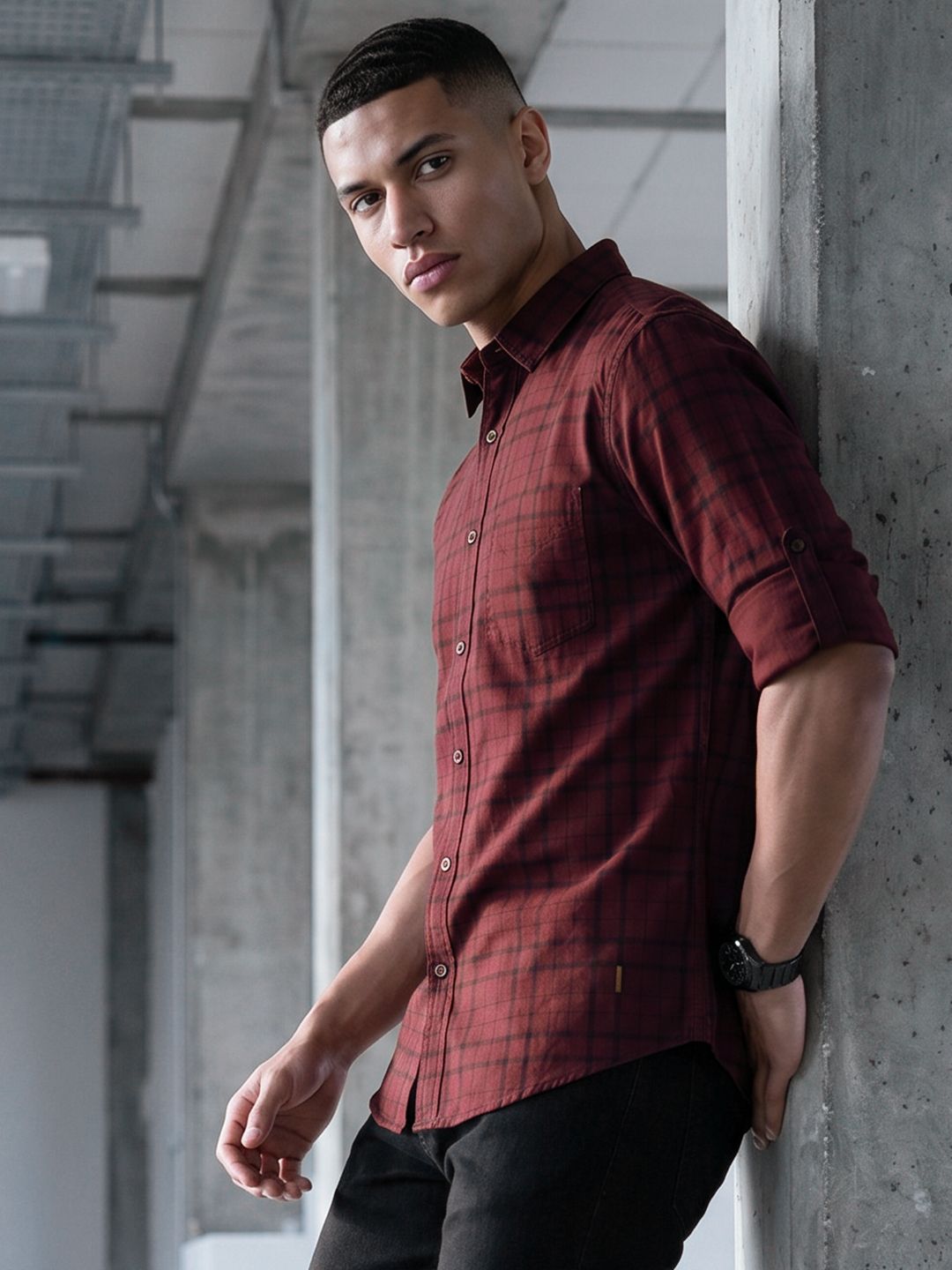 The Roadster Life Co. Checked Pure Cotton Casual Shirt