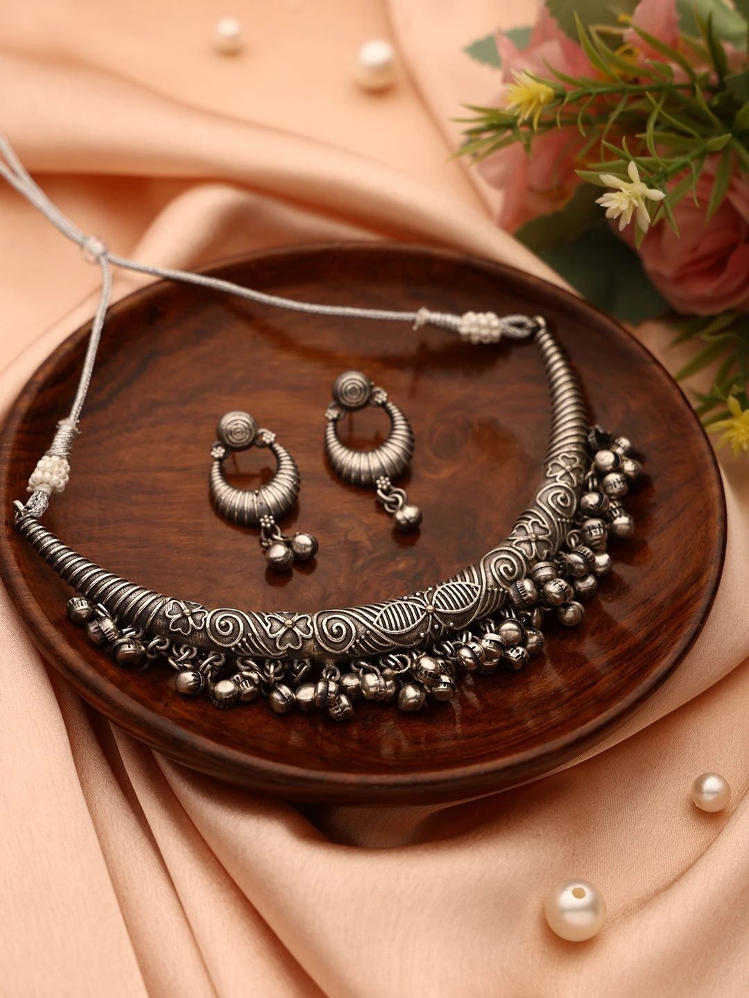 PATOLA BY VJ Silver-Plated Jewellery Set