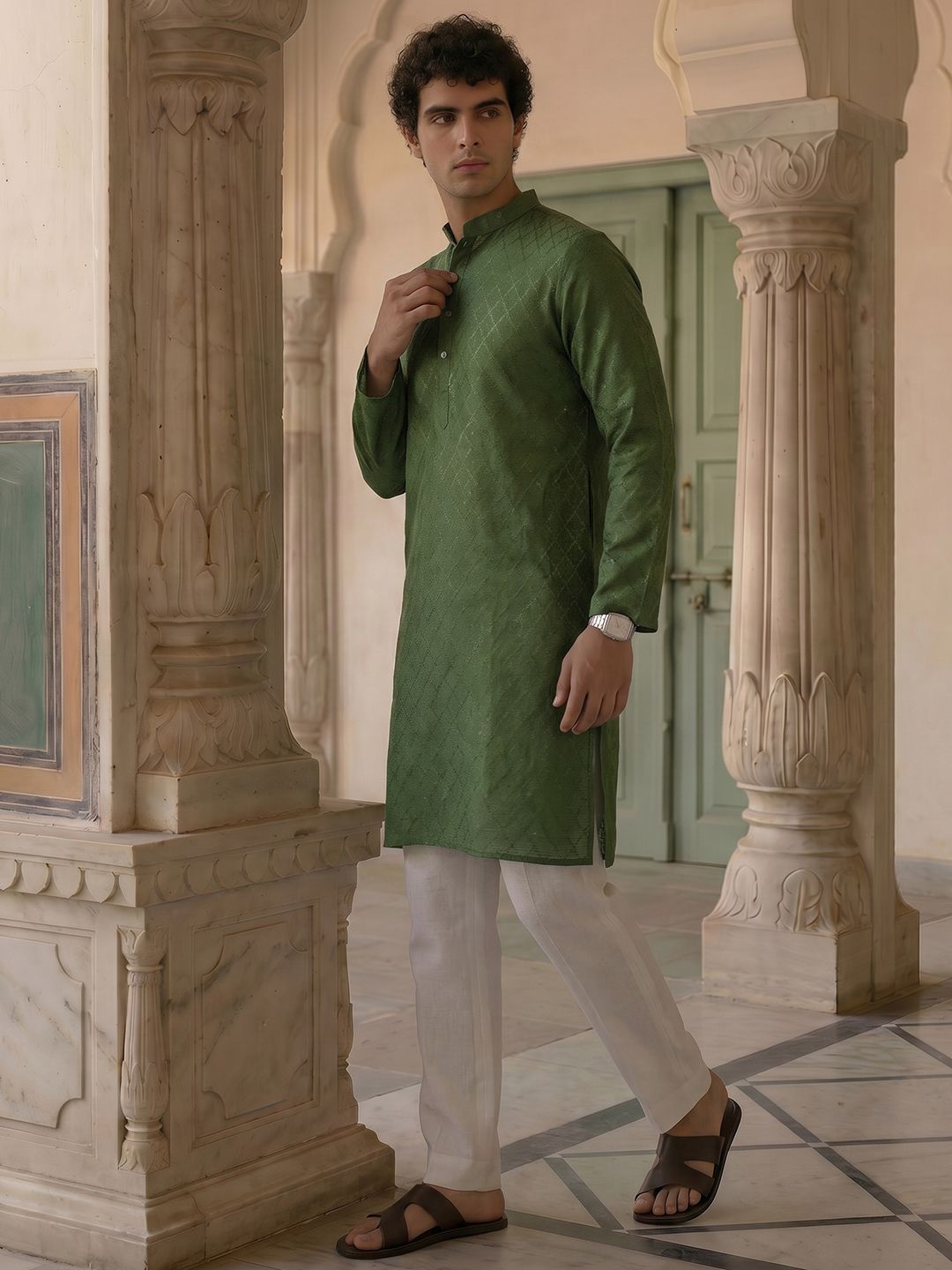 Anouk Woven Design Straight Kurta