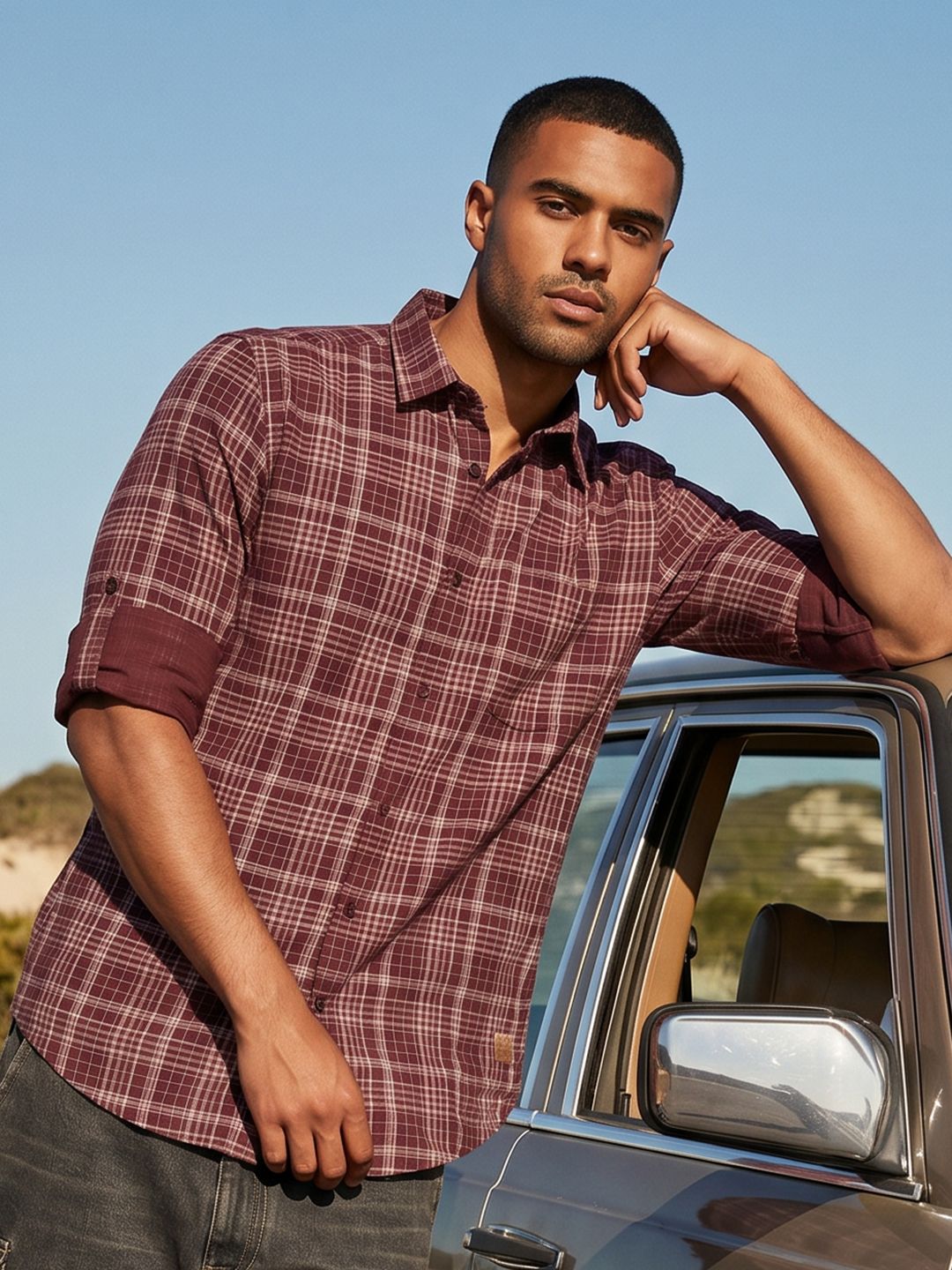 The Roadster Life Co. Checked Pure Cotton Casual Shirt