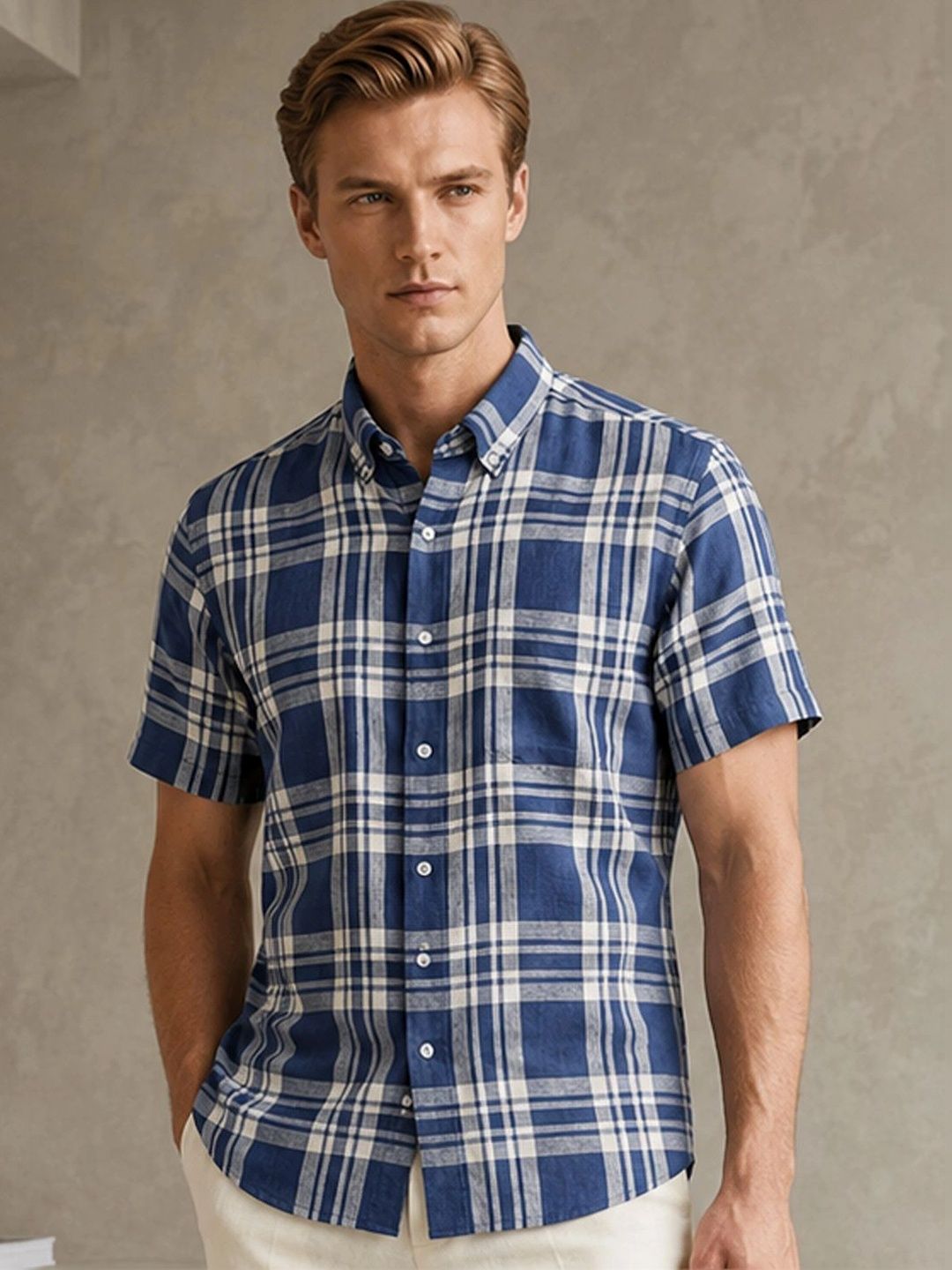 Hancock Checked Pure Linen Shirt