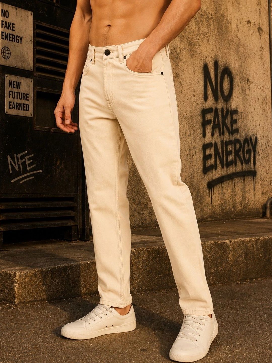 Men Regular Fit Mid-Rise Jeans Bene Kleed Men Regular Fit Mid-Rise Jeans