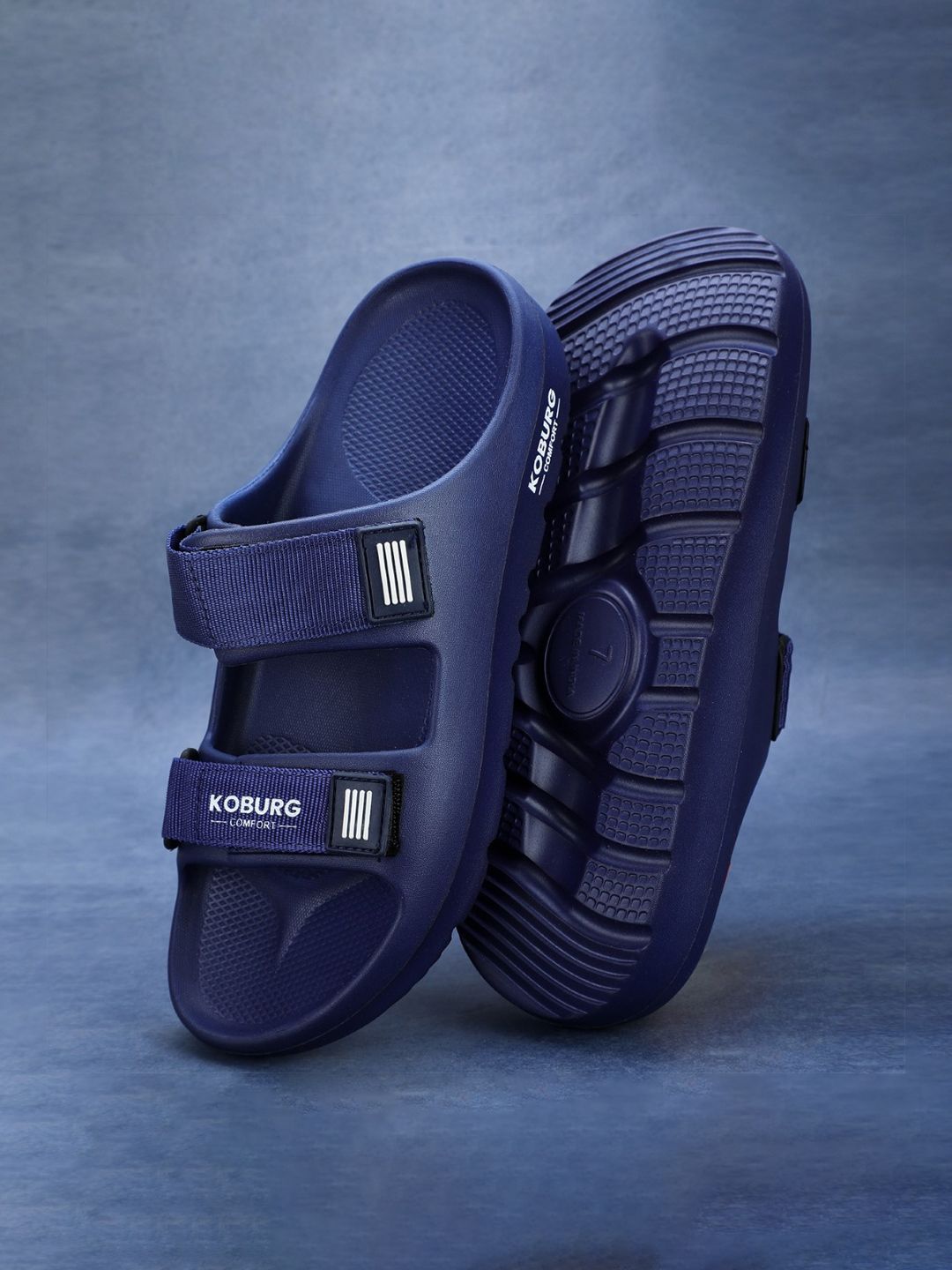 Koburg Nexa Men Comfortable Extra Soft Lightweight Nylon Velcro Slide Sandals