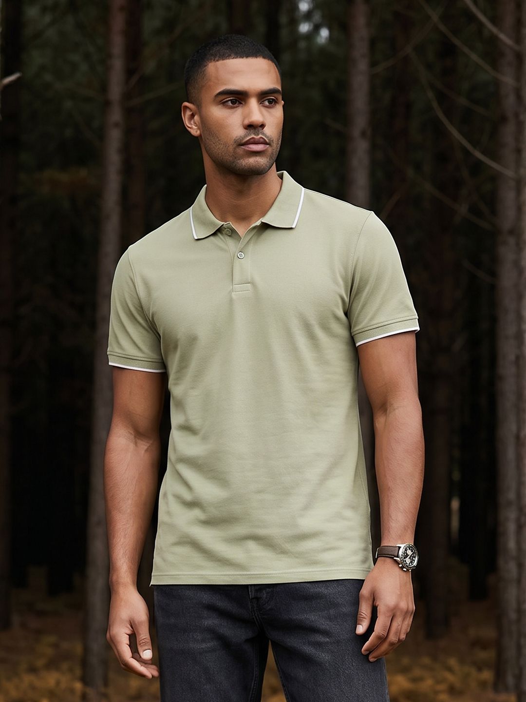 The Roadster Life Co. Polo Collar Pure Cotton T-shirt