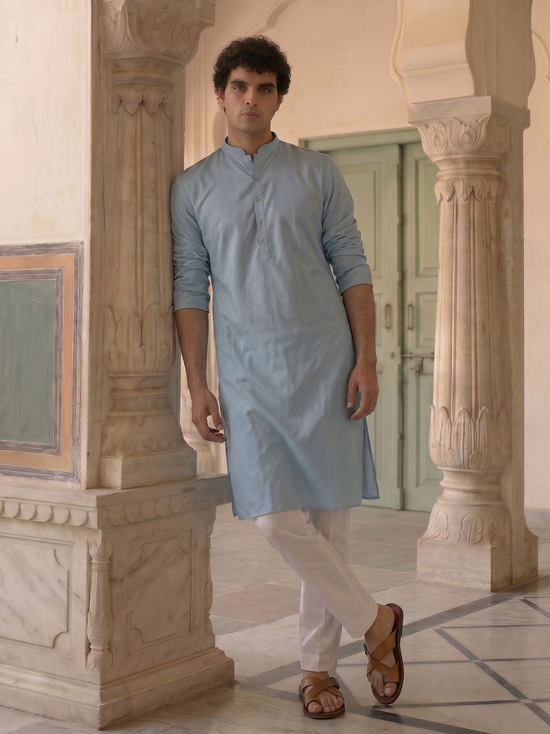 Anouk Self Design Textured Kurta