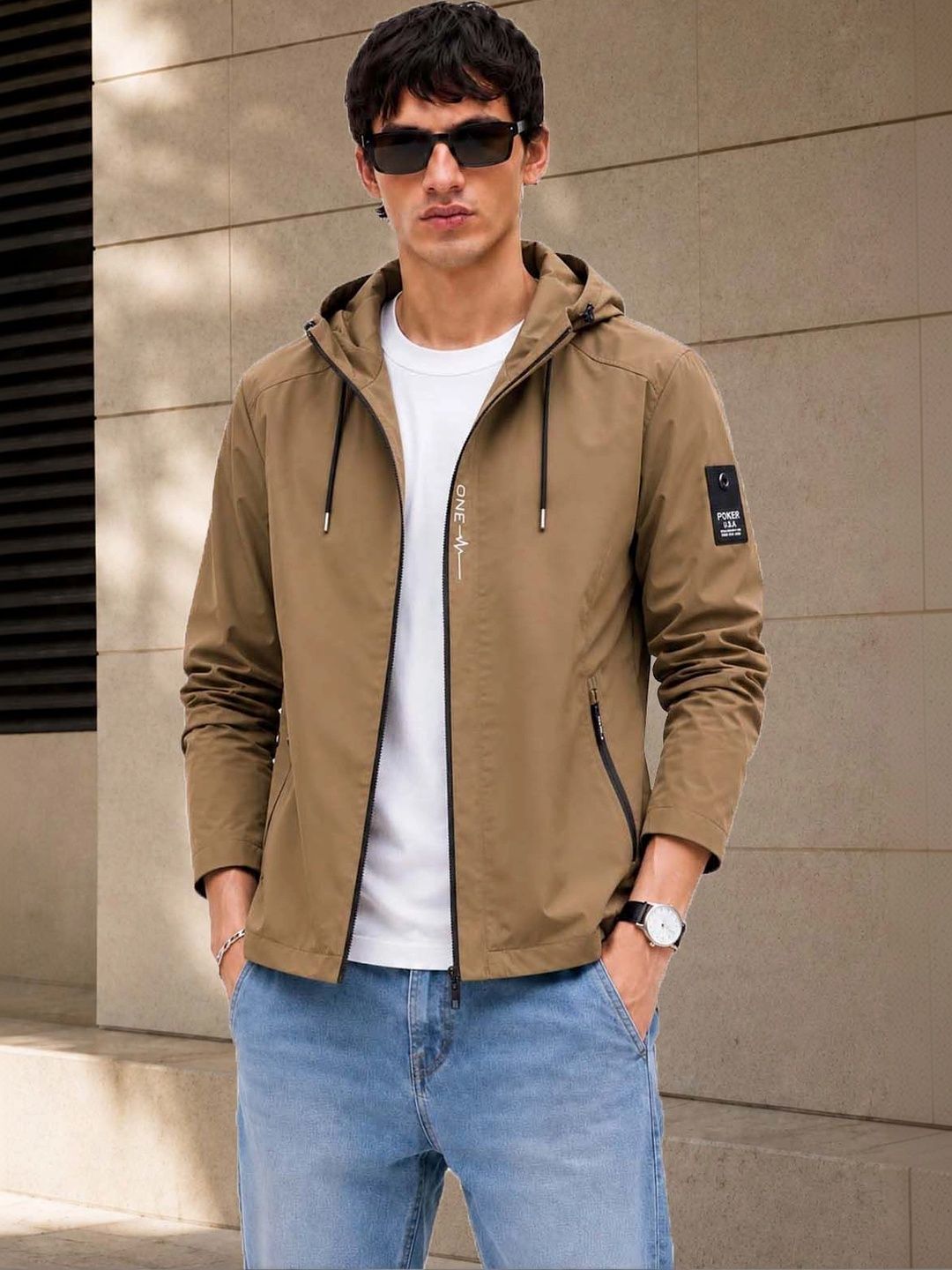 R.Code by The Roadster Life Co. Men Lightweight Woven Jacket