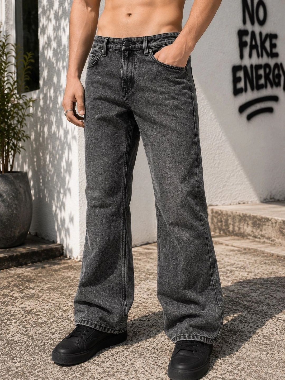 Men Bootcut Jeans Bene Kleed Men Grey Bootcut Mid Rise Jeans