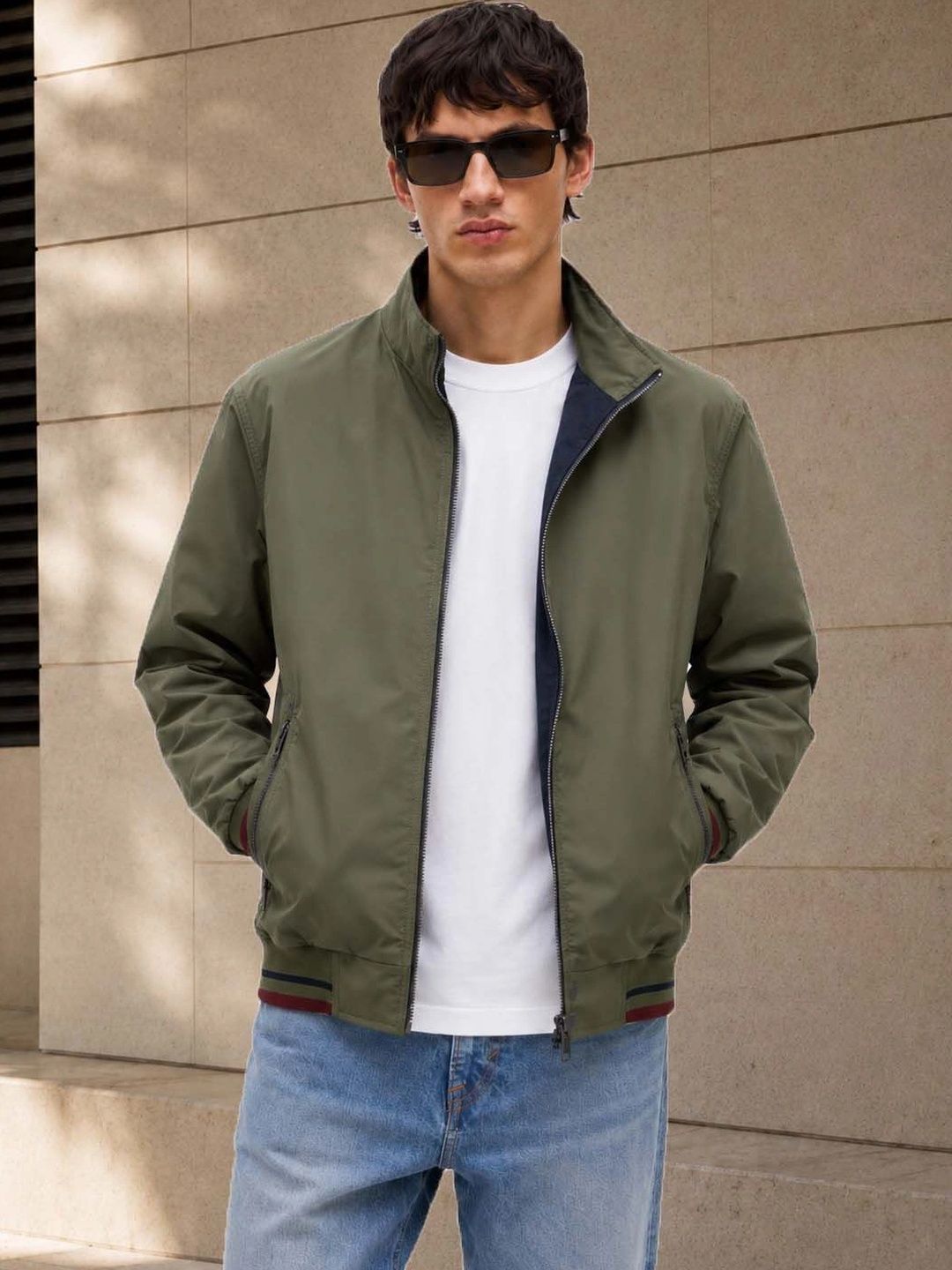 R.Code by The Roadster Life Co. Men Lightweight Bomber Jacket