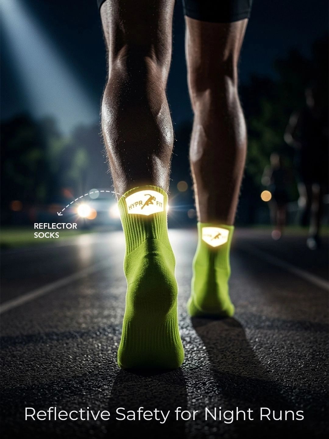 HYPR FIT Unisex Anti-Odour Breathable Mesh Reflective Performance Running & Cycling Socks