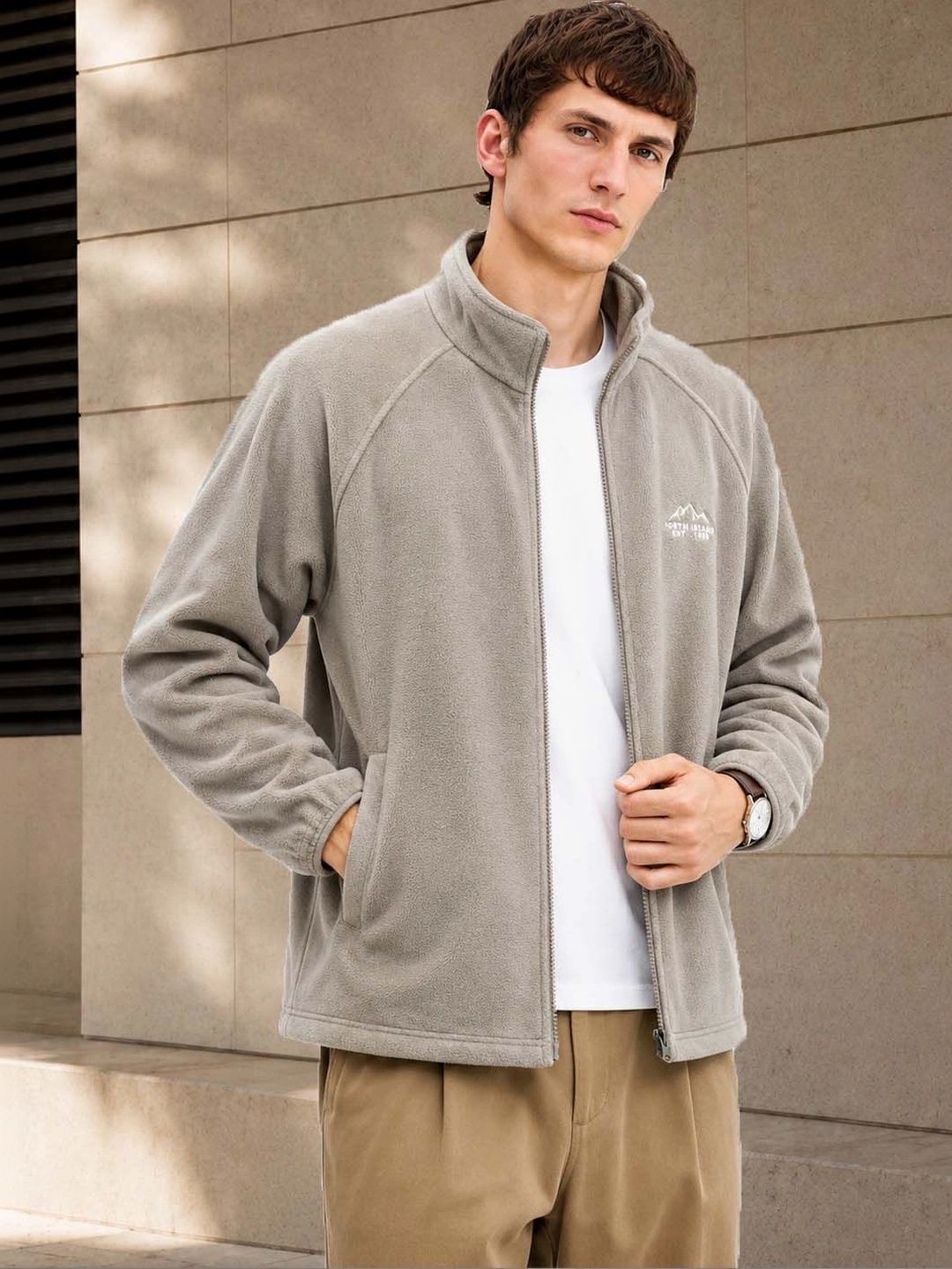 R.Code by The Roadster Life Co. Men Lightweight Open Front Jacket