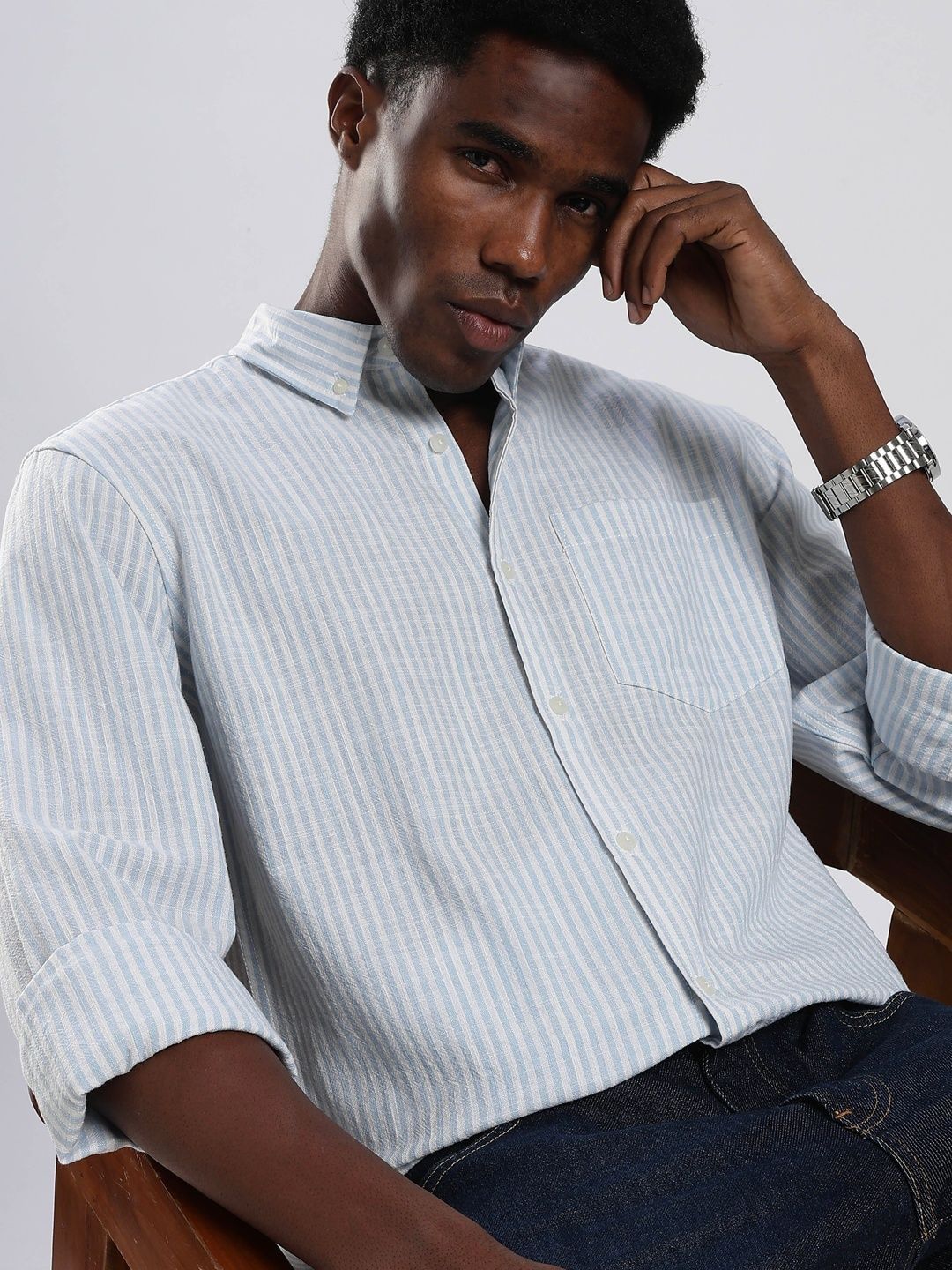 HERE&NOW Men Striped Casual Shirt
