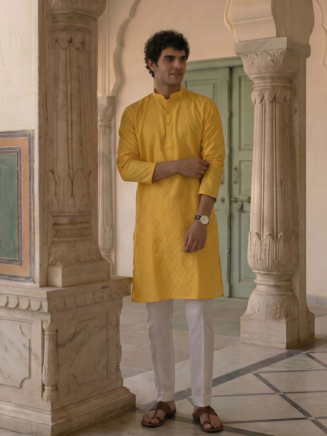 Anouk Textured Woven Design Kurta