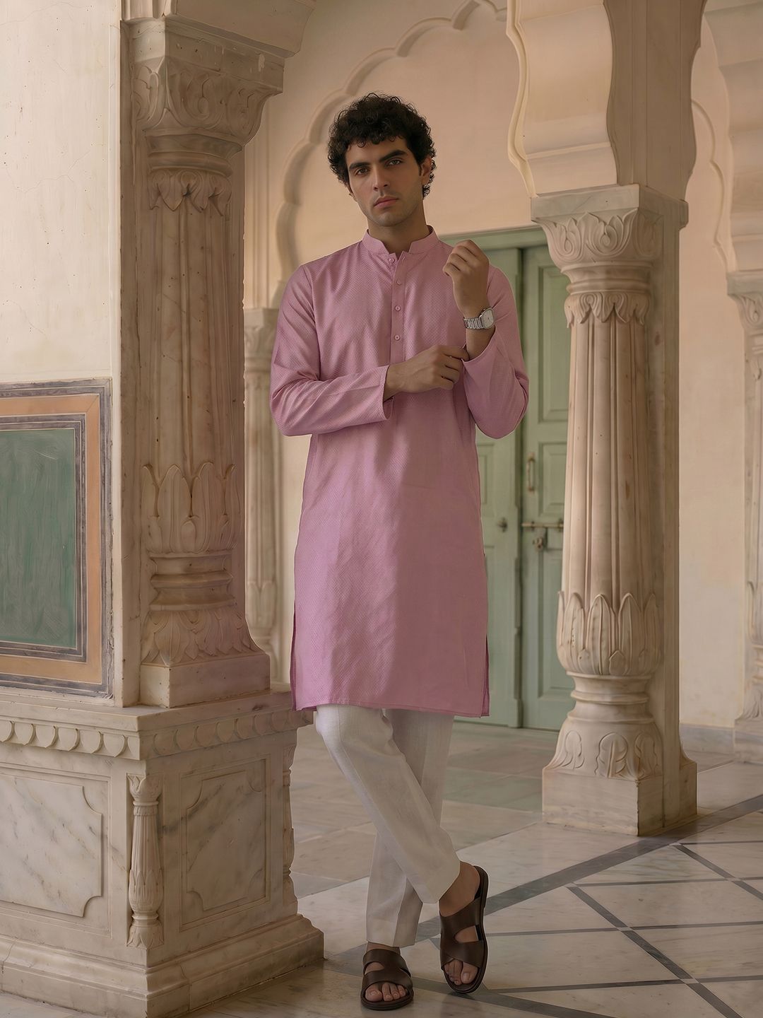 Anouk Self Design Textured Kurta