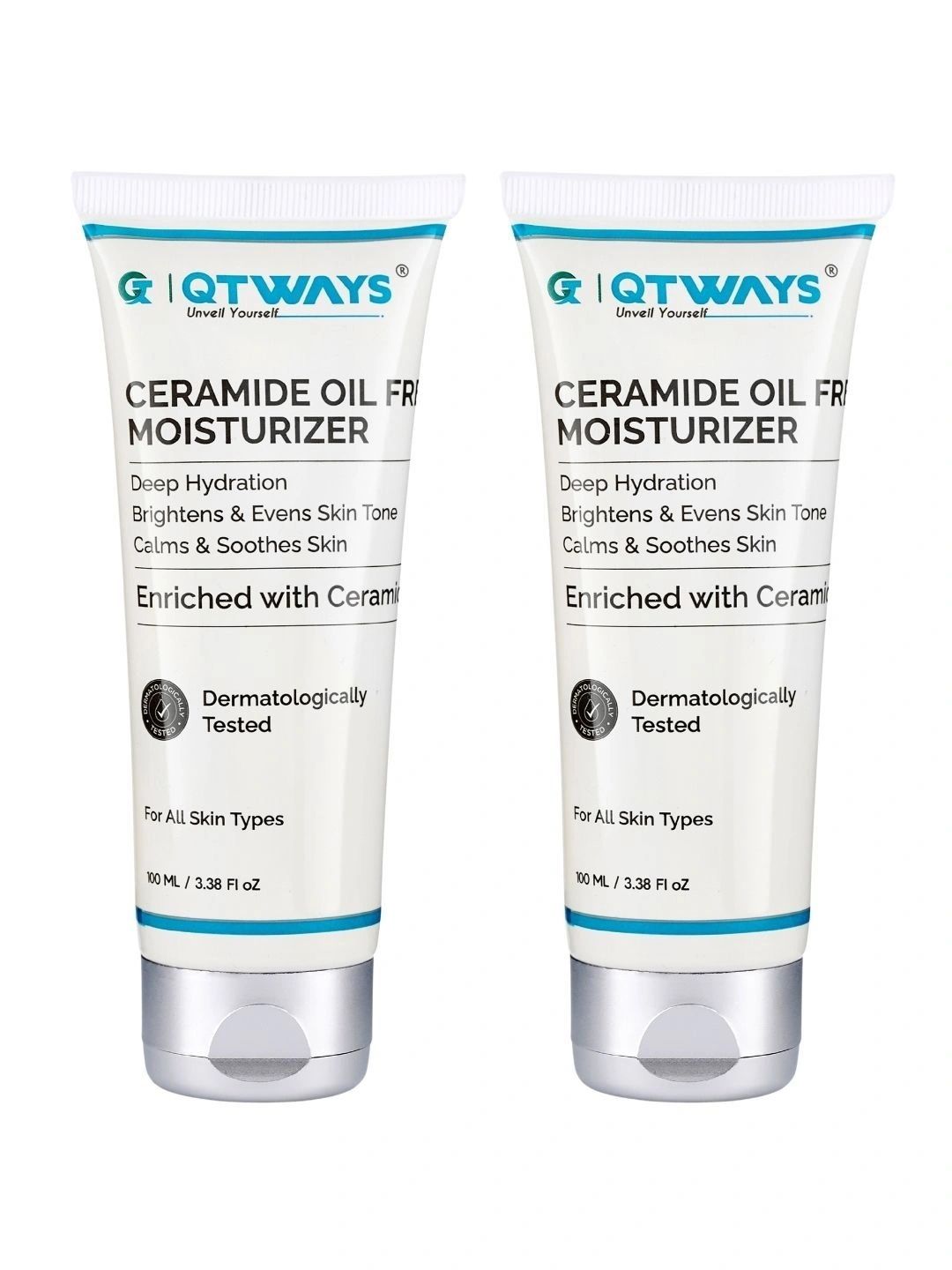 QTways QTways Set Of 2 Ceramide Oil- Free Face Moisturizer Gel Cream - 100 ml Each