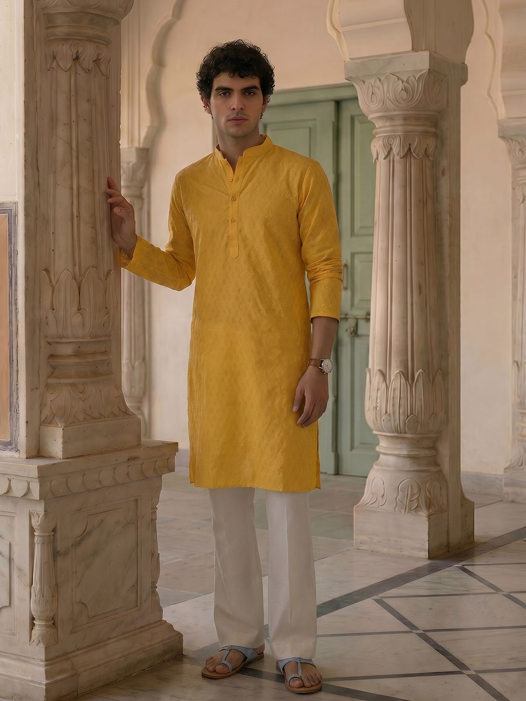 Anouk Textured Woven Design Kurta