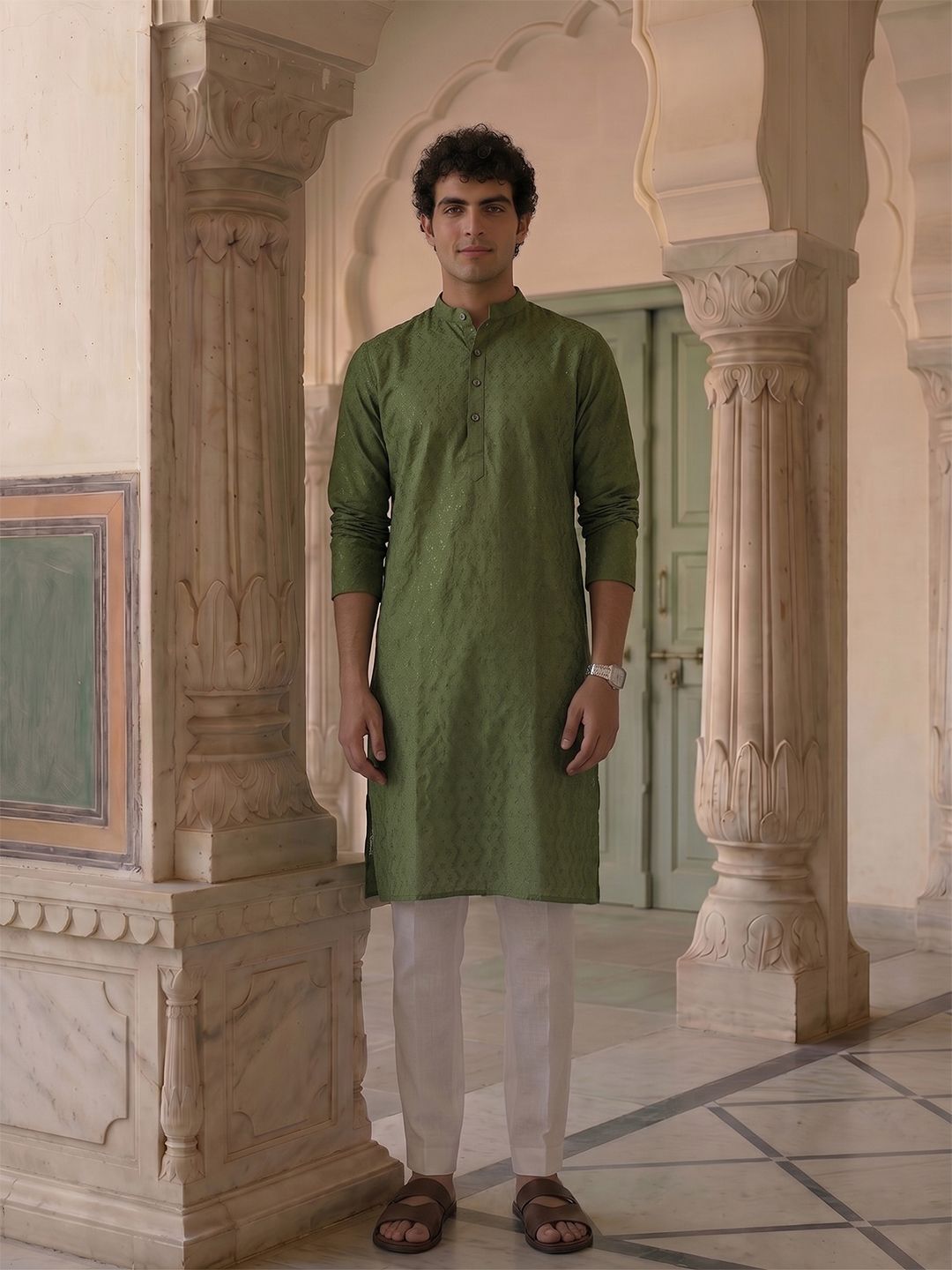 Anouk Woven Design Straight Kurta