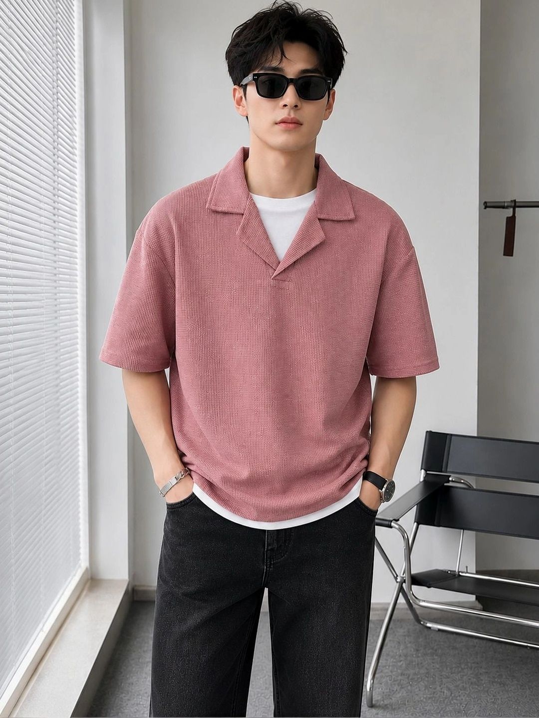 ZILCON Men Polo Collar Woollen Blend T-shirt