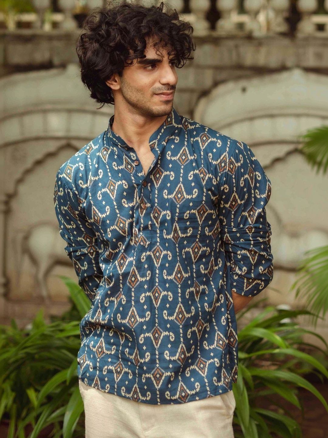 Shasak Men Geometric Printed Kurta