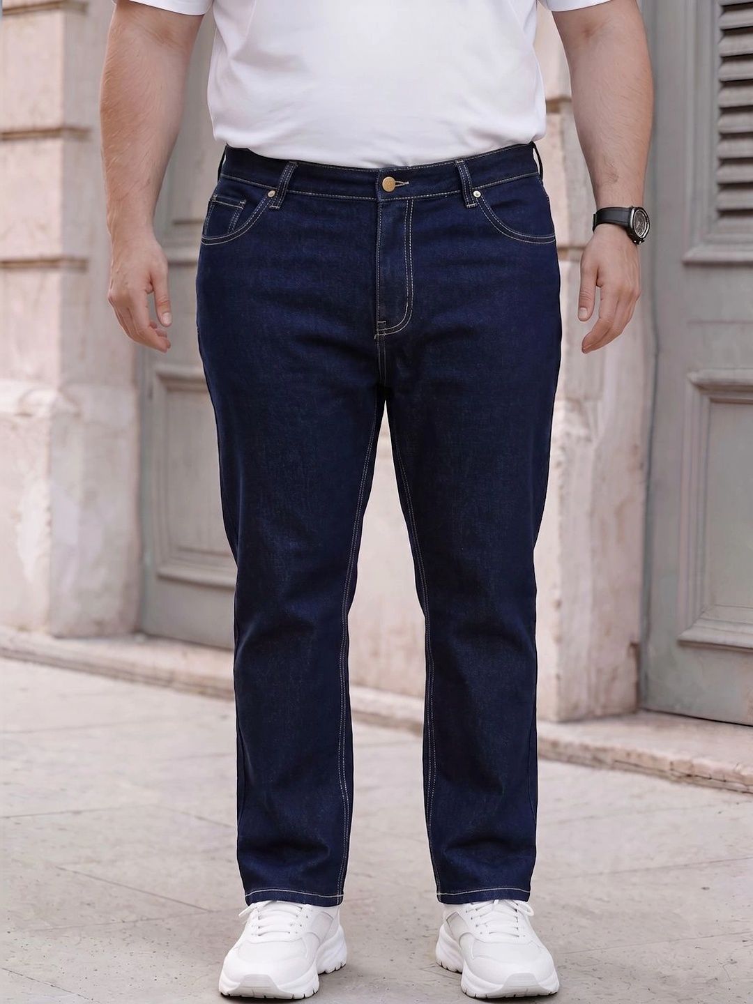 Style Quotient Men Plus size Tapered Fit Mid-Rise Stretchable Jeans