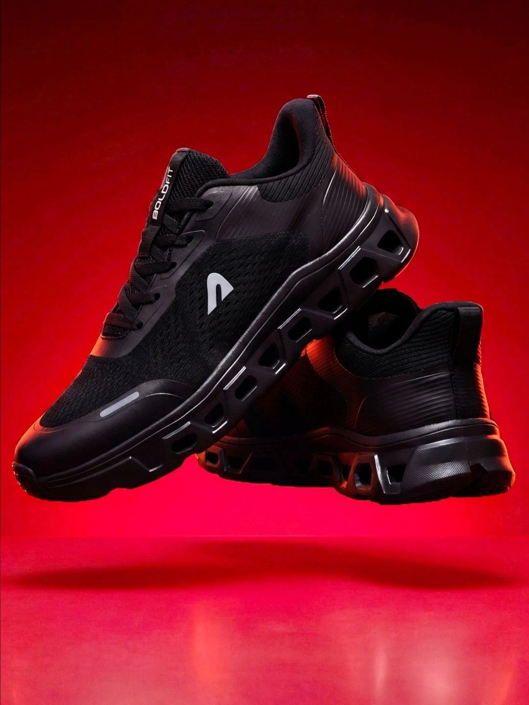 BOLDFIT Men Black Airframe Running & Walking Sports Shoes
