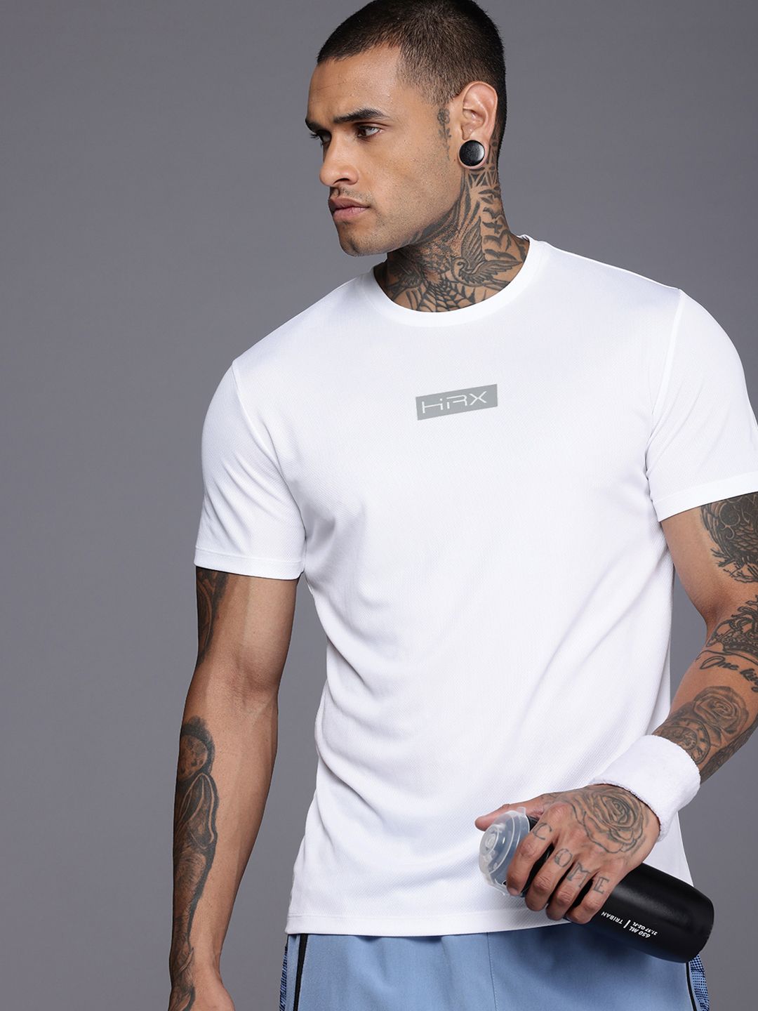 HRX by Hrithik Roshan Men Brand Logo Printed Rapid-Dry Training T-shirt