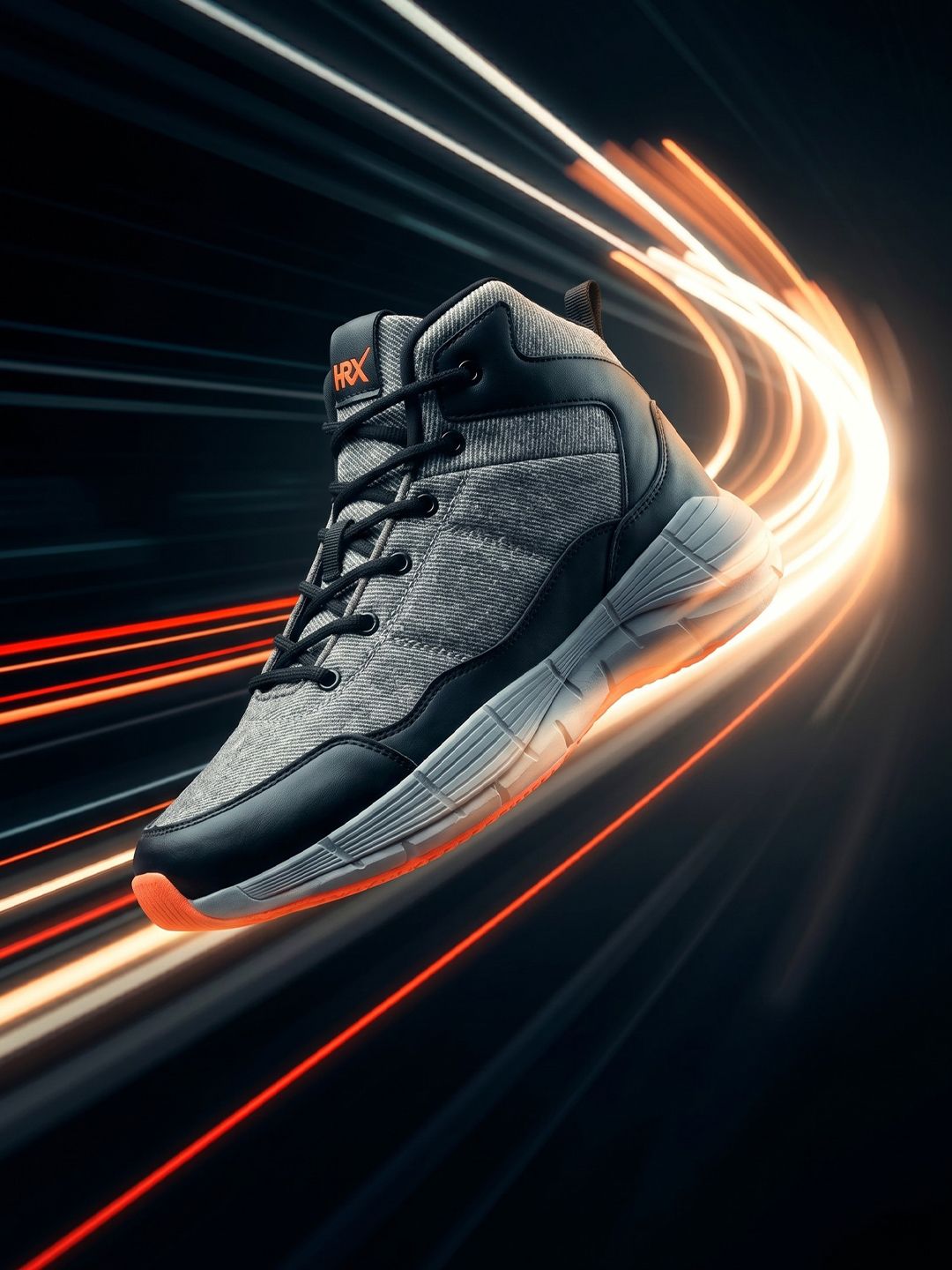 HRX by Hrithik Roshan Men Grey Basket Ball Mid-Top Sports Shoes