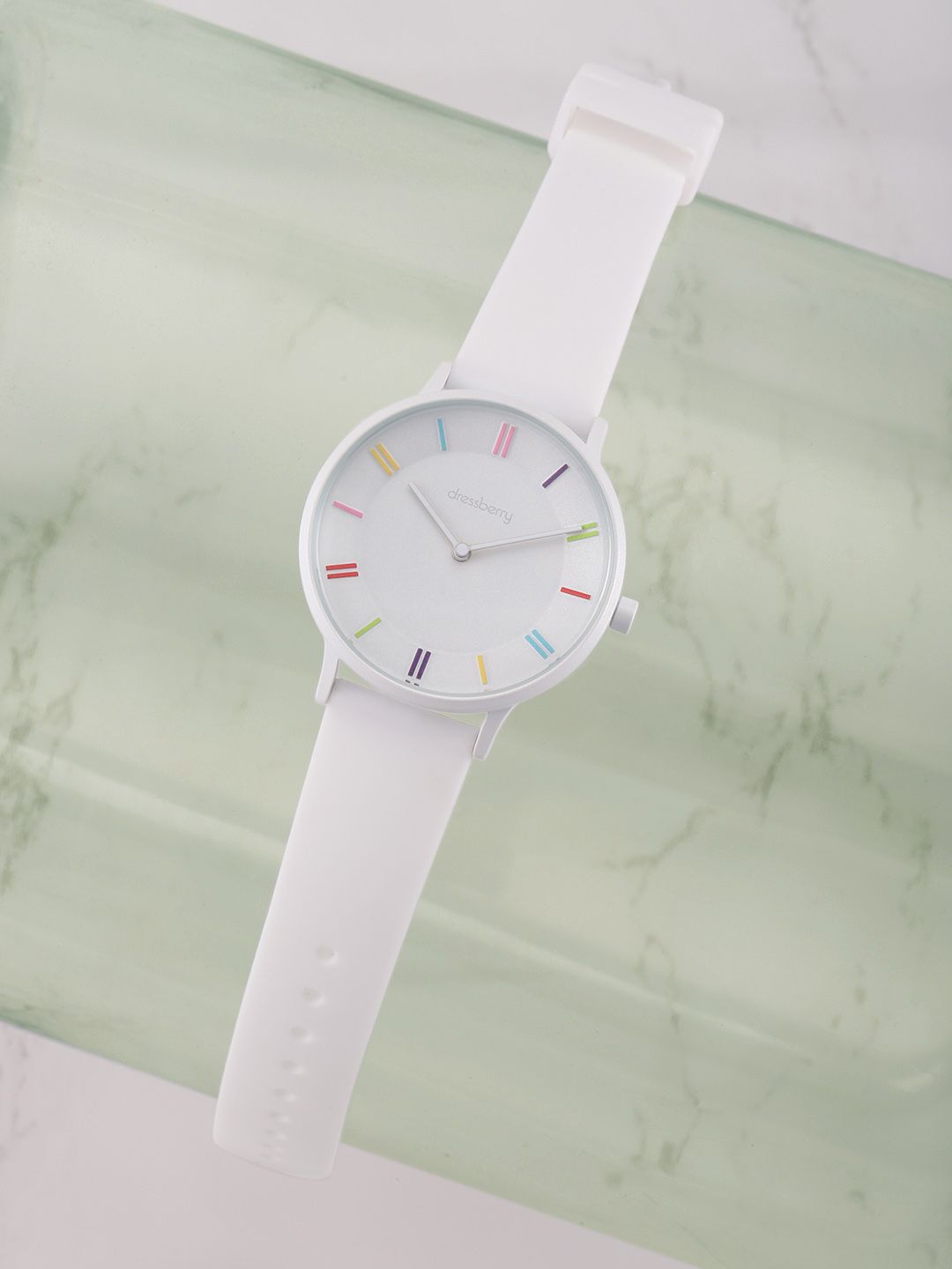 DressBerry Women White Dial & Straps Analogue Watch MFB-PN-DK2855
