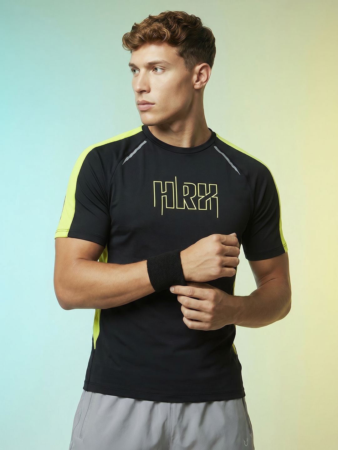 HRX by Hrithik Roshan Brand Logo Printed Rapid Dry Training T-shirt