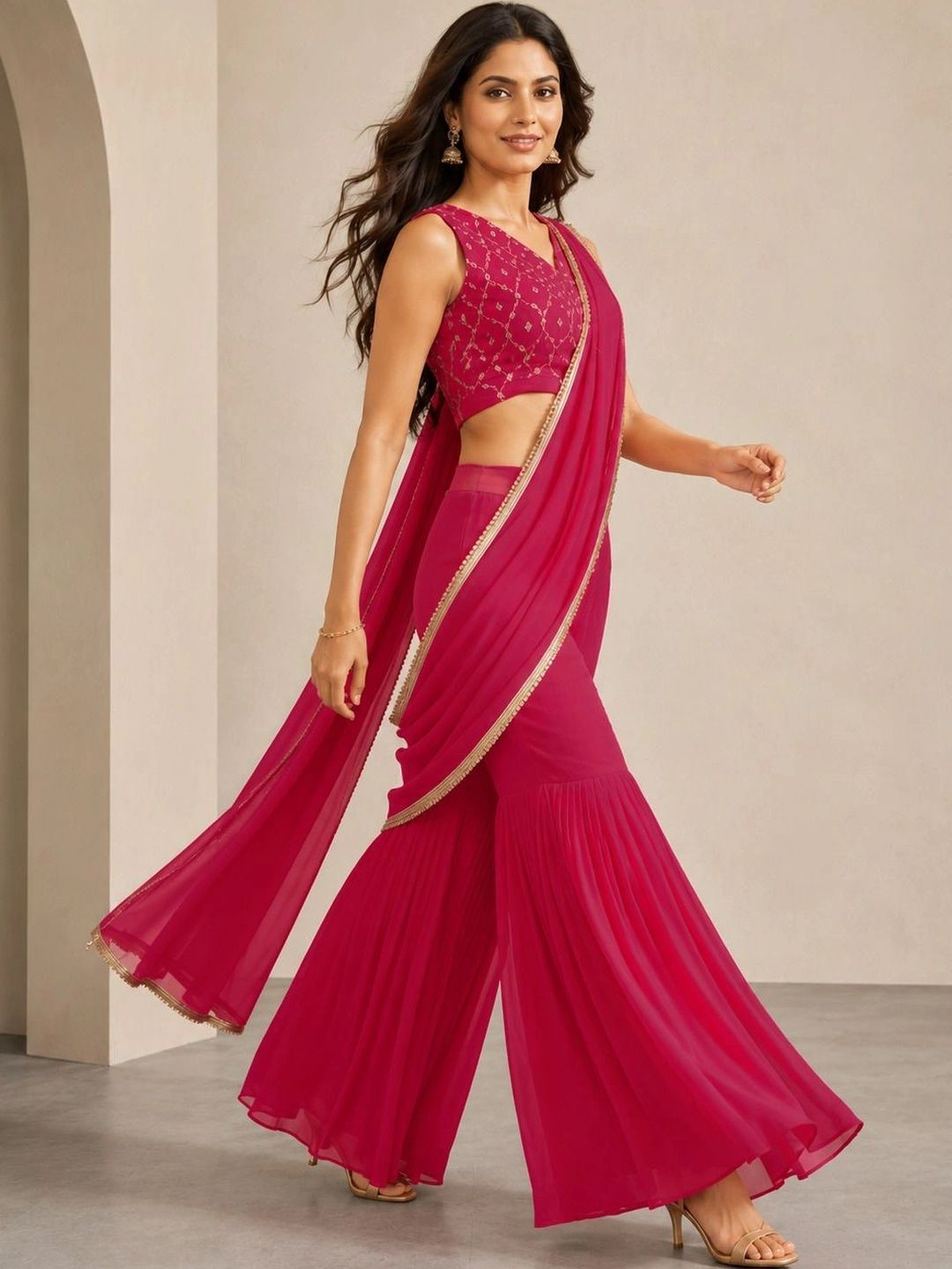 PATLANI STYLE Poly Georgette Saree