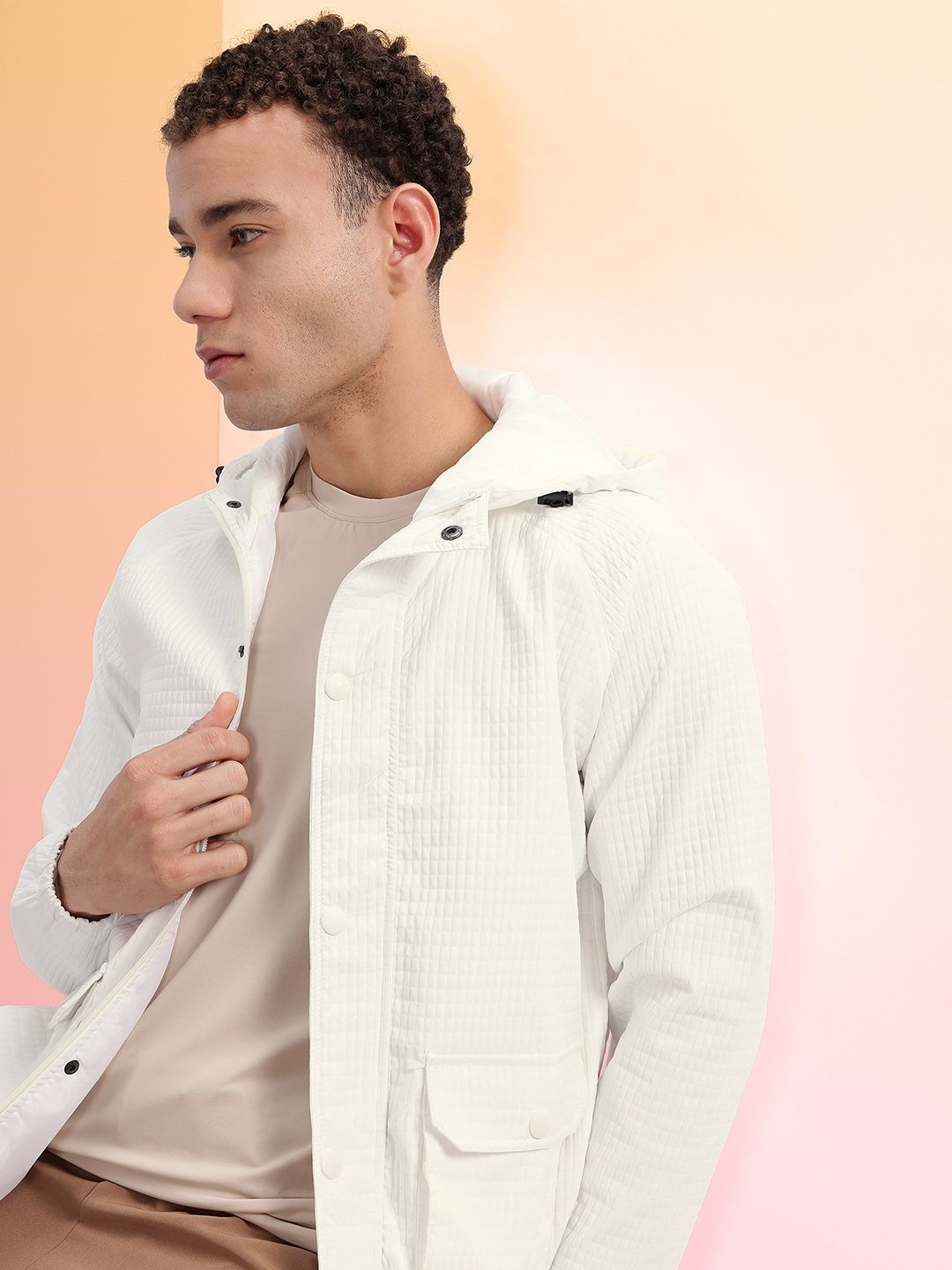 HRX by Hrithik Roshan Textured Hooded Bomber Jacket