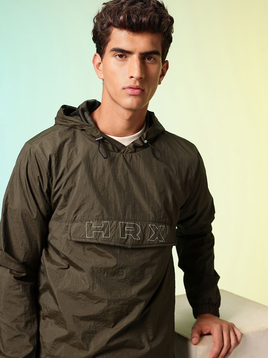 HRX by Hrithik Roshan Brand Logo Printed Hooded Training Sporty Jacket