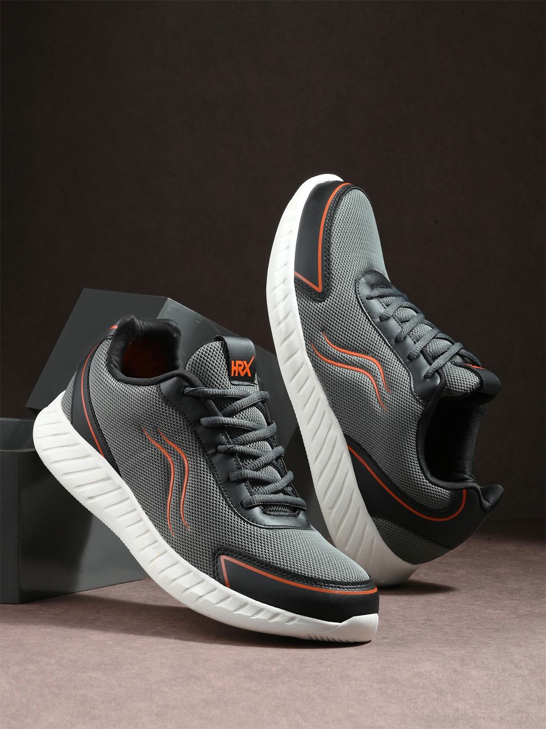 HRX by Hrithik Roshan Men Grey Textured Running Shoes