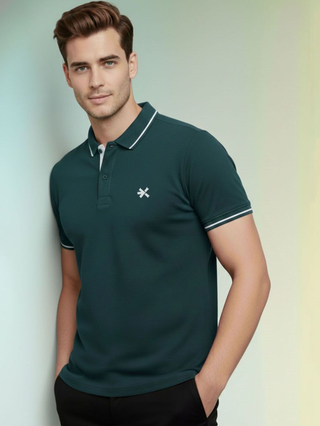 HRX by Hrithik Roshan Men Brand Logo Polo Collar T-shirt