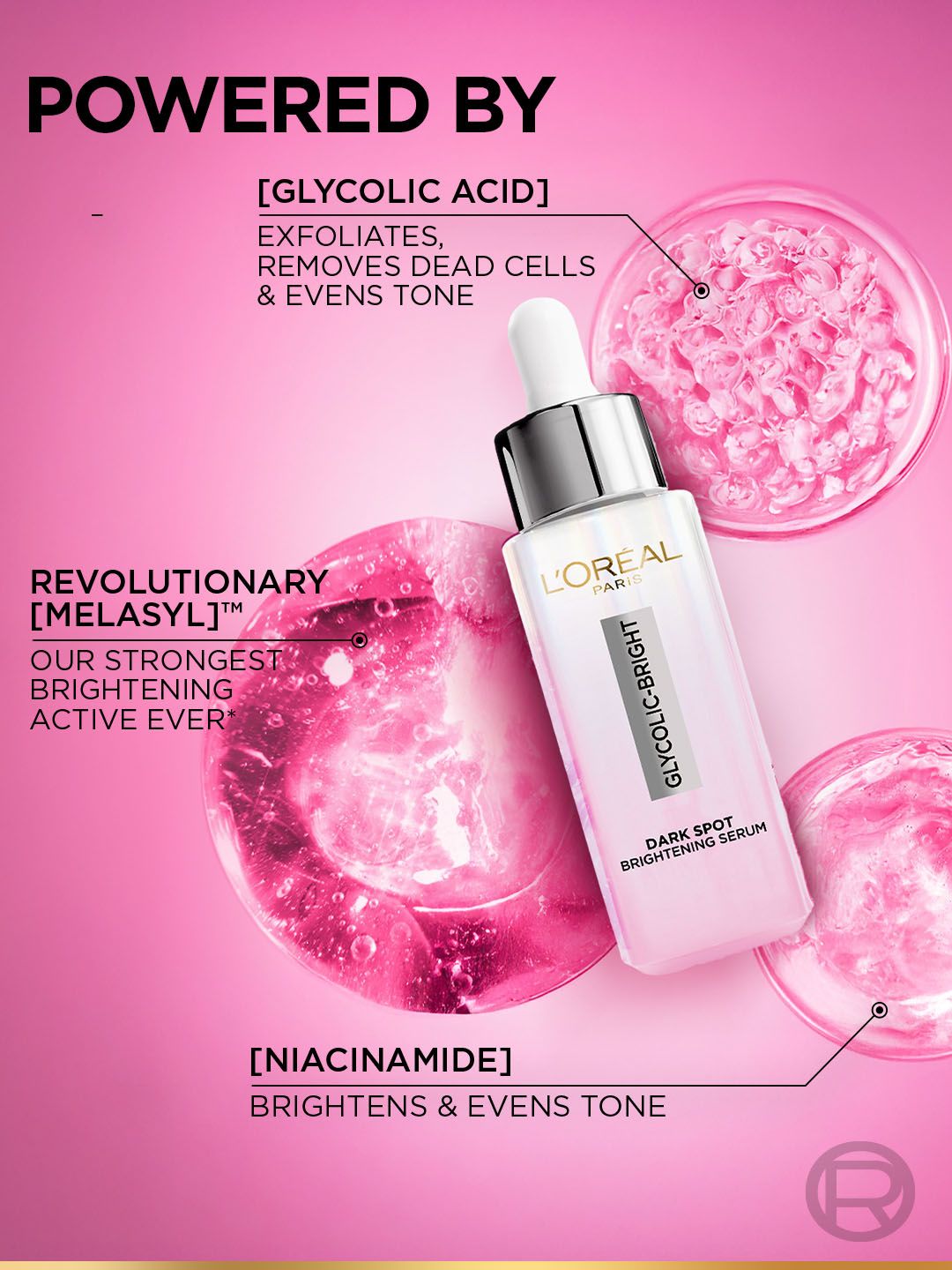l'oreal glutathione serum Paris Brightening Serum, 1% Glycolic Acid, 2% Niacinamide Serum, Visibly Minimizes Spots, Reveals Even Skin Tone, Glycolic Bright Skin, 15ml (0.52 oz) : Beauty & Personal Care absorbing serum penetrates deeply to resurface and renew while being gentle enough for daily use L'Oreal Paris Revitalift 10% Pure