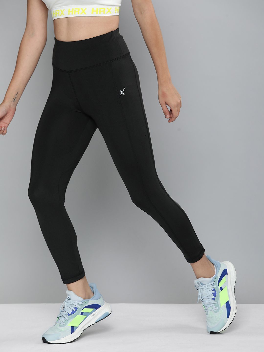 Women Solid Tights HRX by Hrithik Roshan Women Black Solid Tights