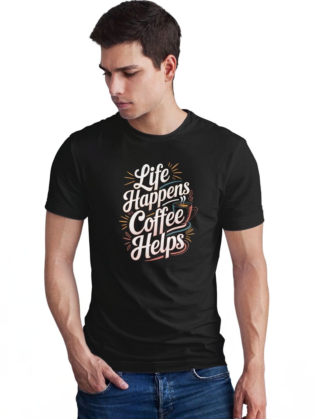 Seekbuylove Men Typography Printed Bio Finish T-shirt