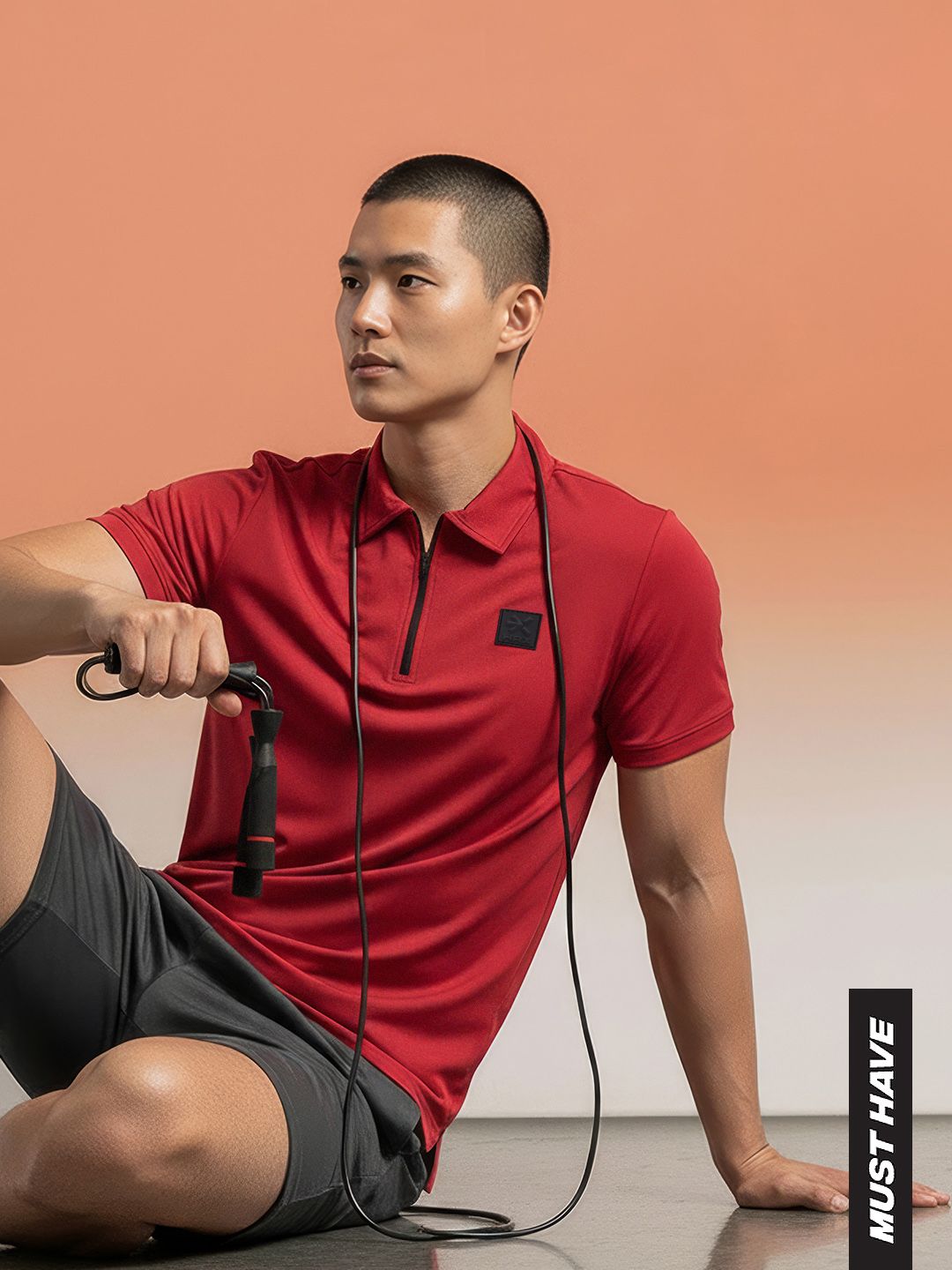 HRX by Hrithik Roshan Rapid-Dry Polo Collar Training T-shirt