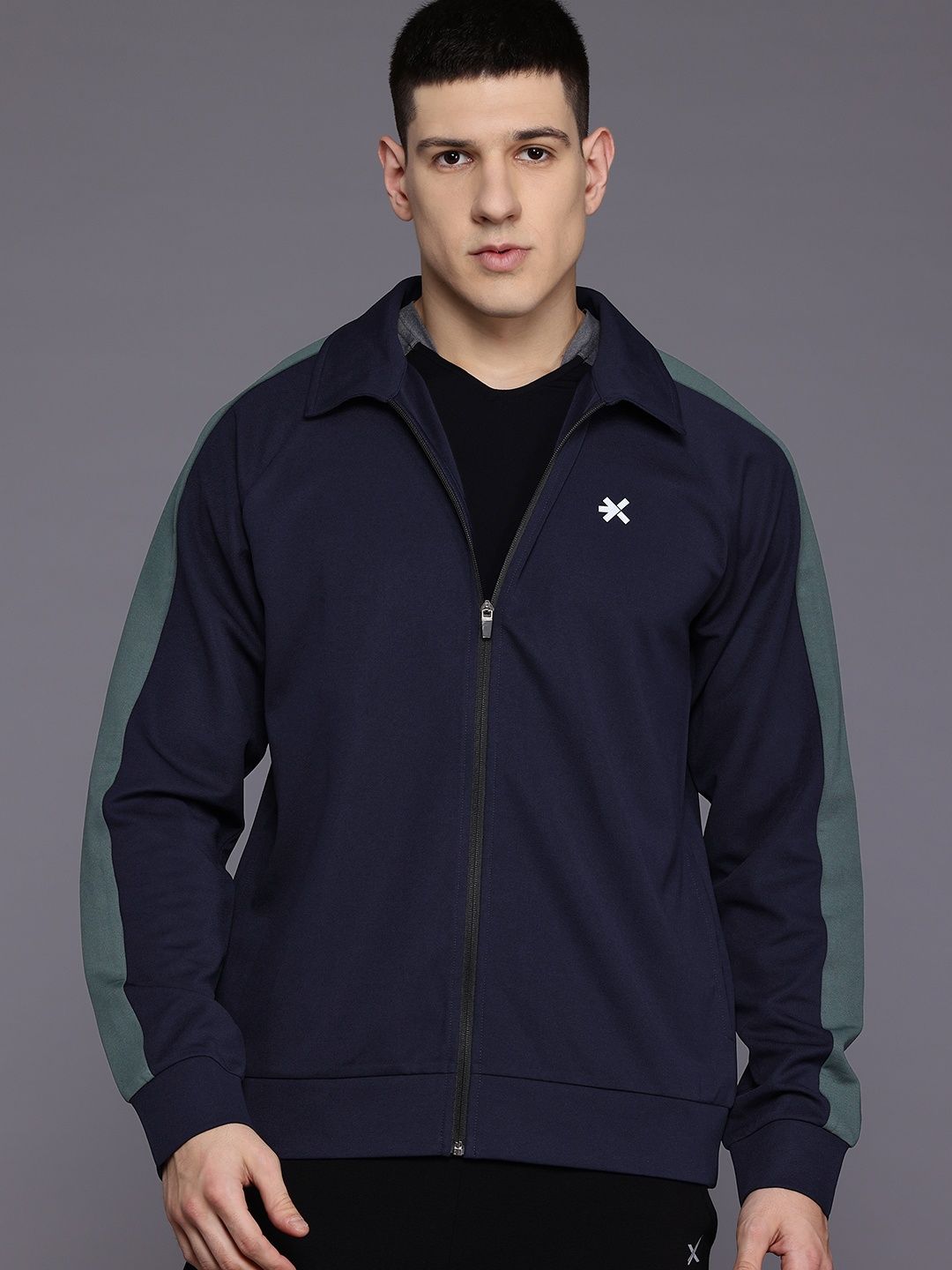 HRX by Hrithik Roshan Rapid-Dry Colorblocked Training or Gym Jacket
