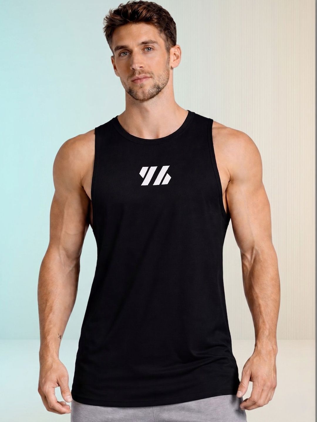 HRX by Hrithik Roshan Brand Logo Printed Round Neck Gym Innerwear Vests
