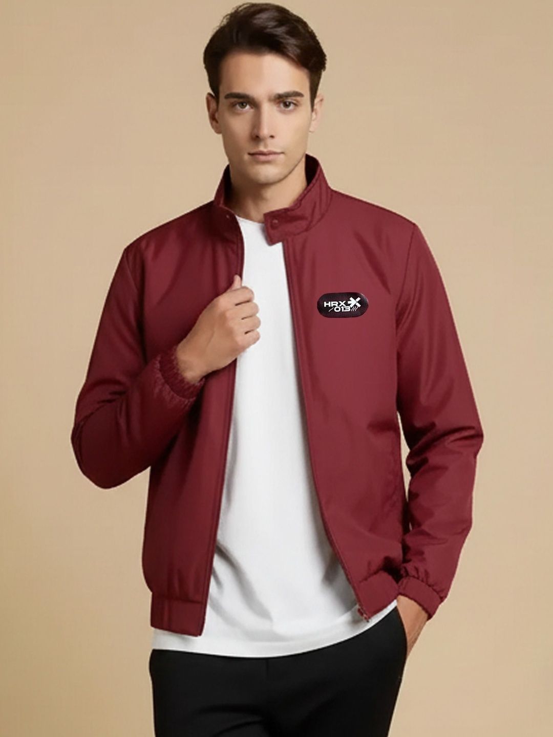 HRX by Hrithik Roshan Men Brand Logo Lightweight Training or Gym Bomber Jacket
